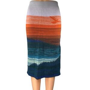Anthropologie Akemi + Kin Multicolor Scenic Wool Midi Straight Pencil Skirt Sz S